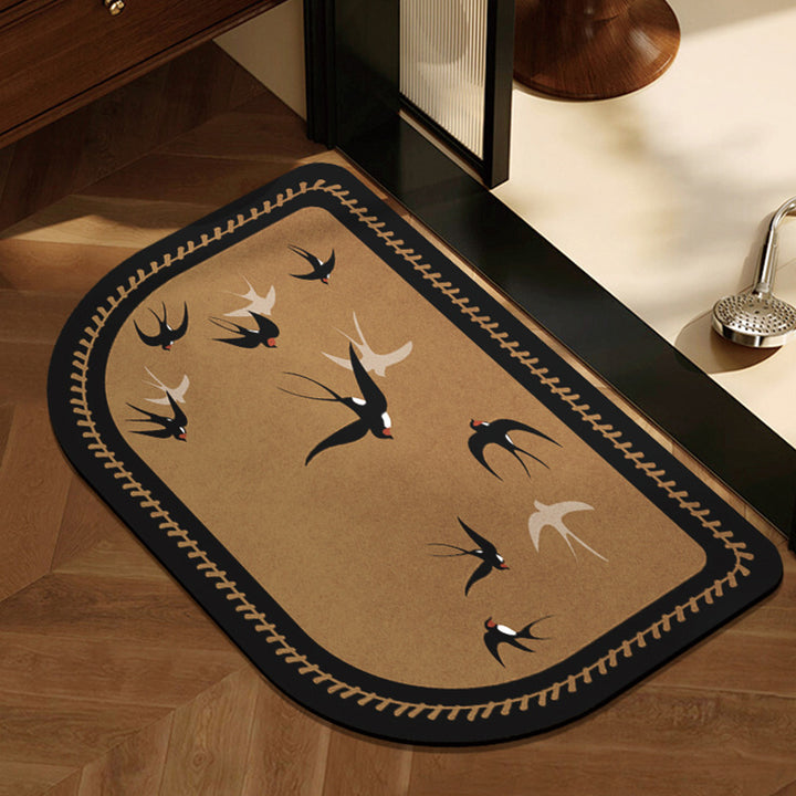 Decorative Half-Moon Bathroom Mat