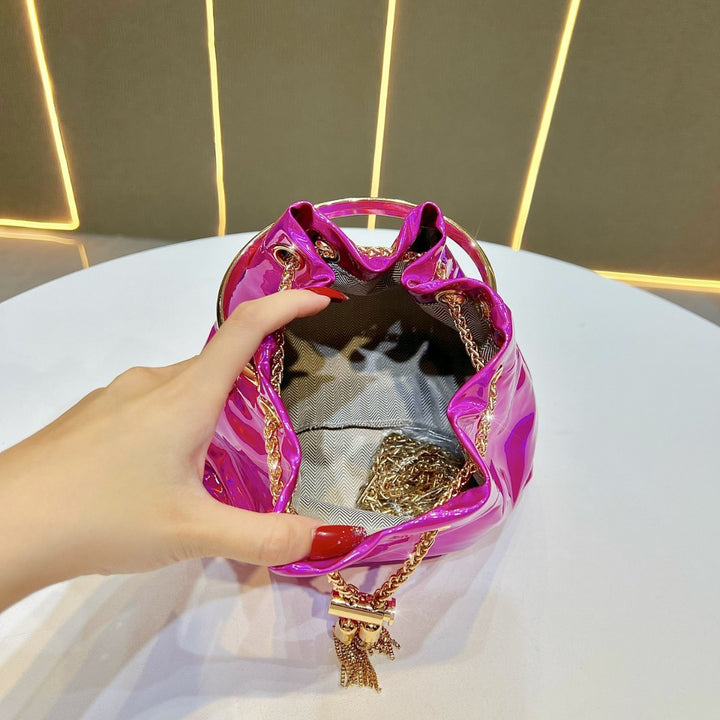 Bucket Handbag With Metallic Detailing