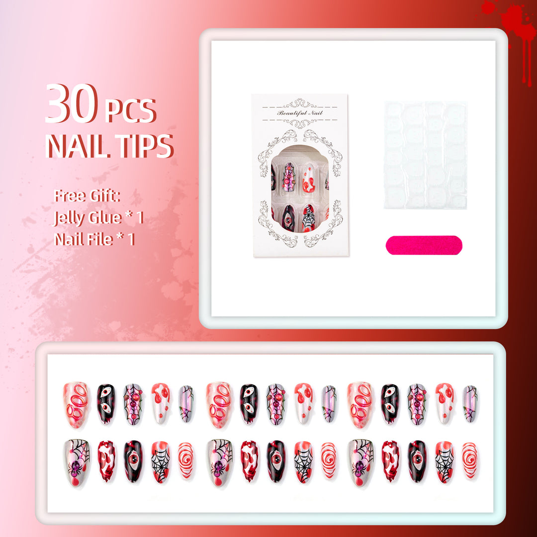 Halloween-Themed Artisanal Press-On Nail Set