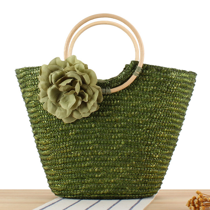 Basket bag with decorative floral design Kalsten