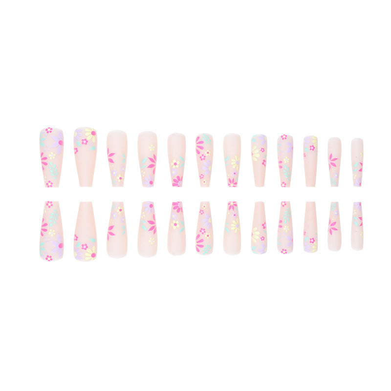 Decorative Floral Press-On Nail Art Kalsten