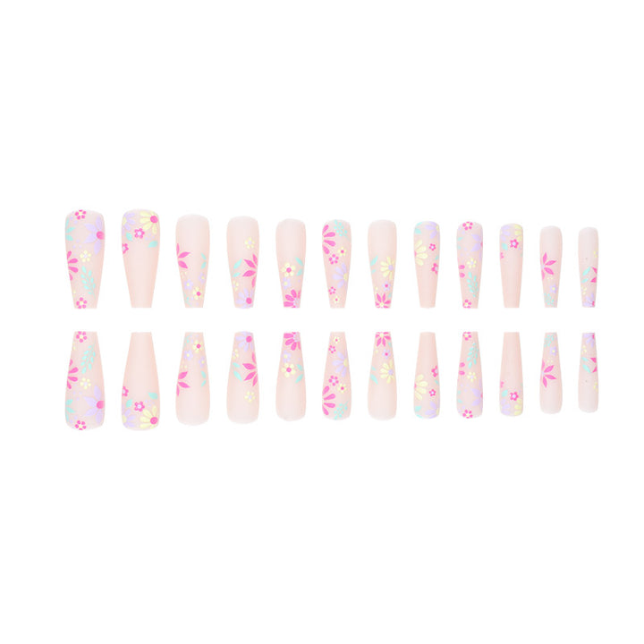 Decorative Floral Press-On Nail Art Kalsten
