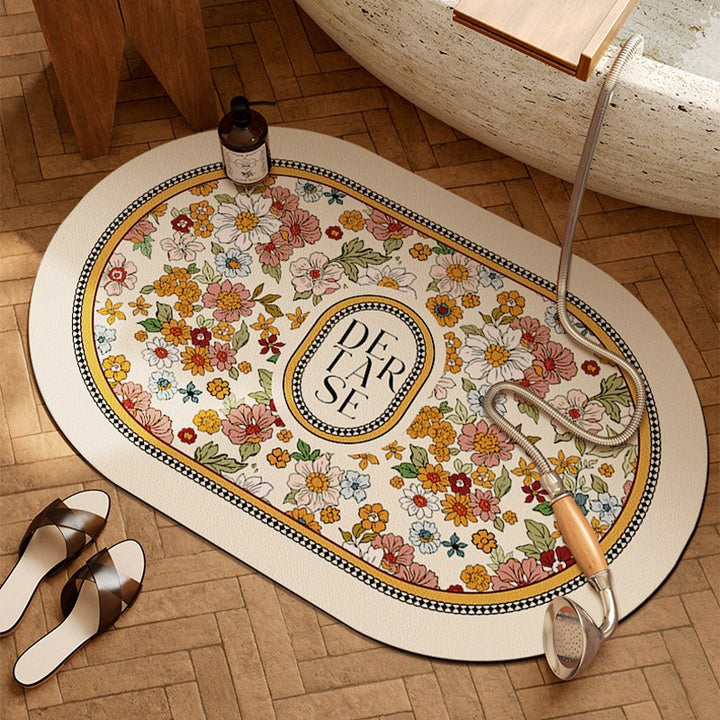 Floral-Themed Decorative Area Mat