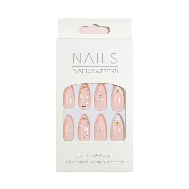 Decorative Press-On Nail Set with Star Accents Kalsten