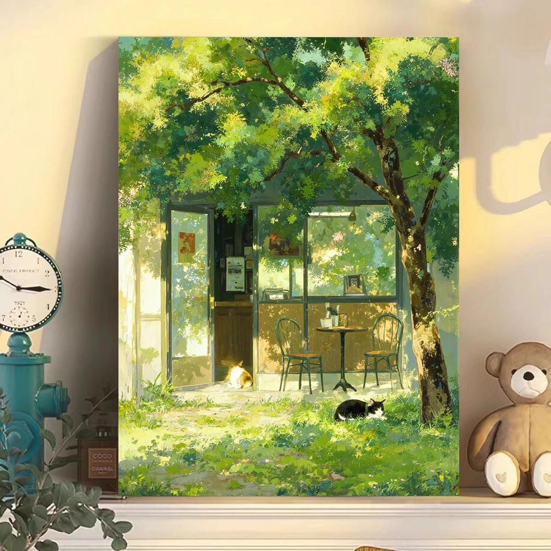 Cozy Café Scene Canvas Artwork Kalsten