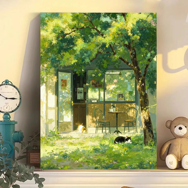 Cozy Café Scene Canvas Artwork Kalsten