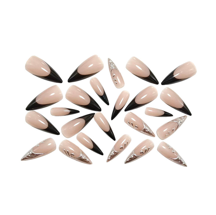 Elegant artificial nails with metallic accents Kalsten