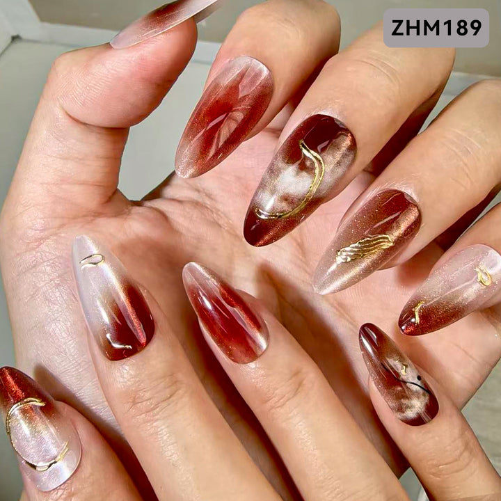 Elegant Ornamented Press-On Nail Set Kalsten