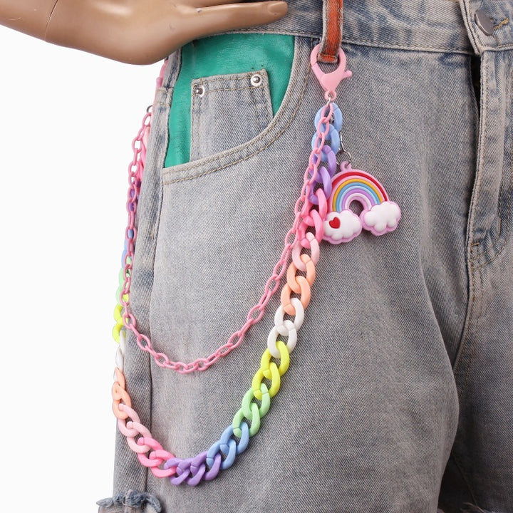 Keychain made of colorful plastic chains with Kalsten pendant