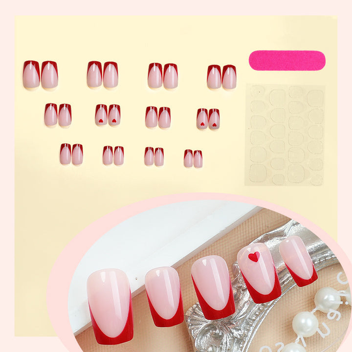Elegant Heart Design Press-On Nails Kalsten