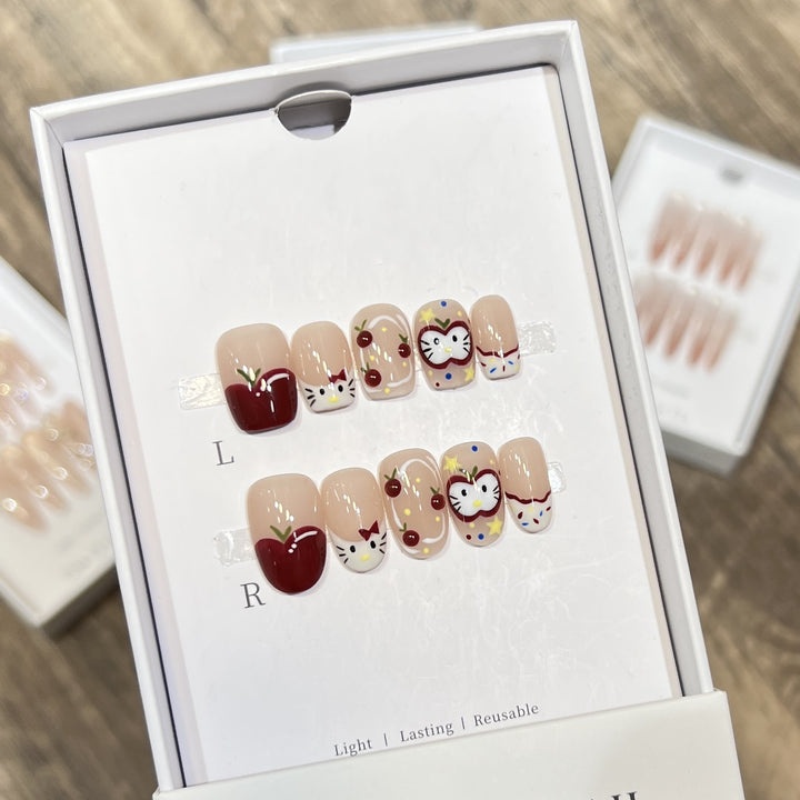 Artistic Character-Themed Press-On Nail Art Set Kalsten