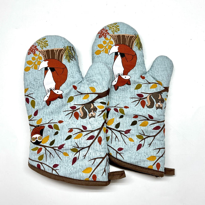 Insulated Double Oven Mitt Pair With Quilted Heat-Resistant Lining And Hanging Loop