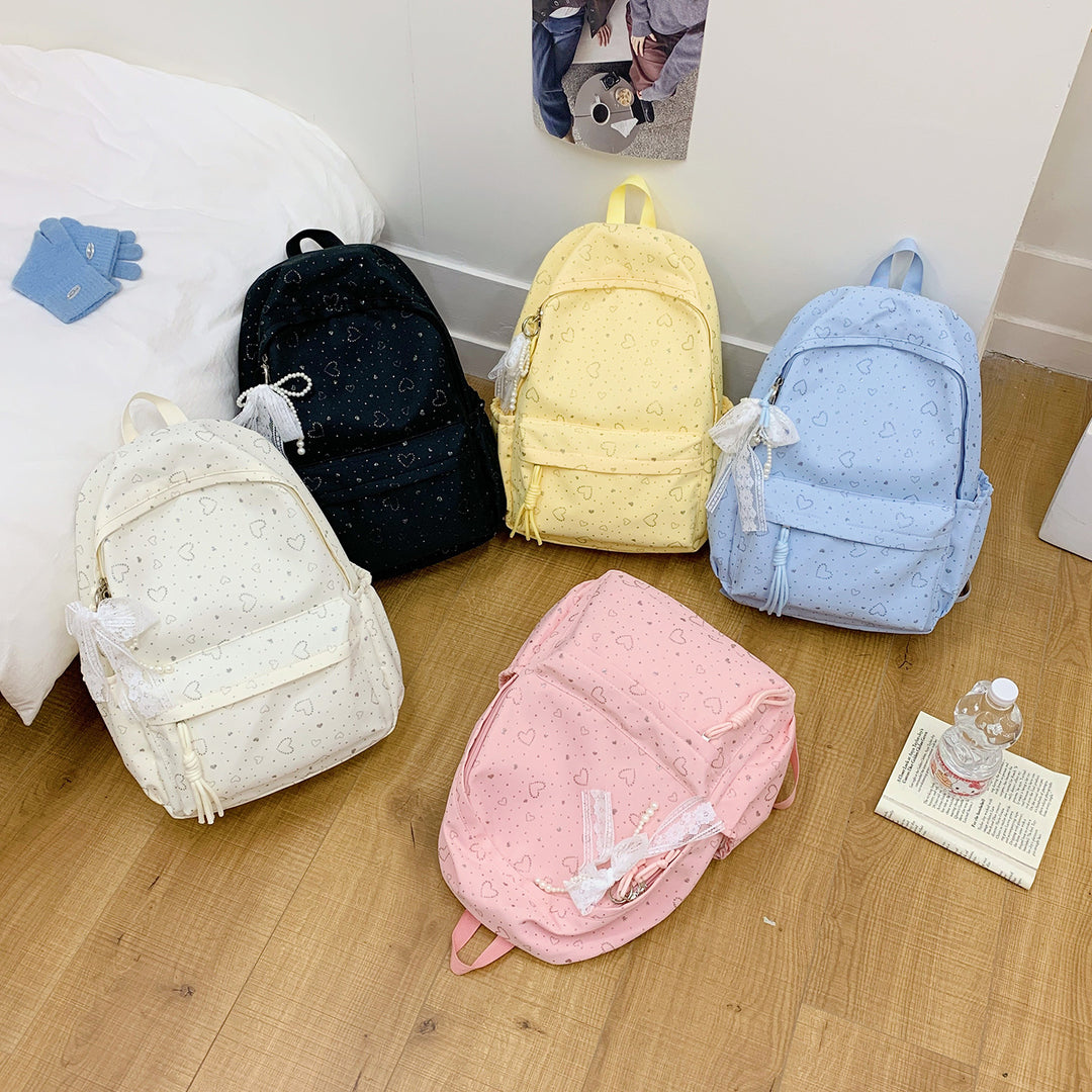 Heart-Patterned School Backpack Kalsten