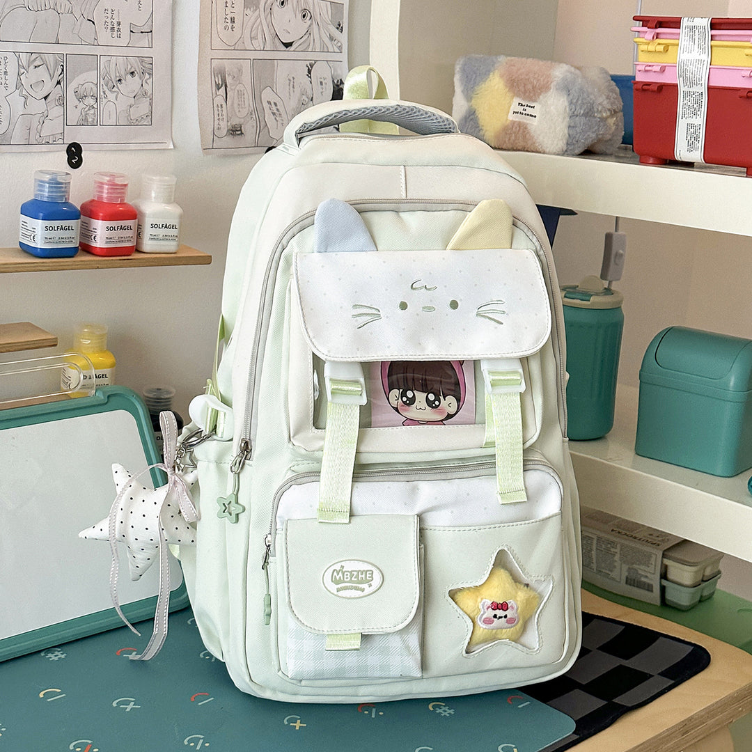 Cute Cat-Themed School Backpack Kalsten