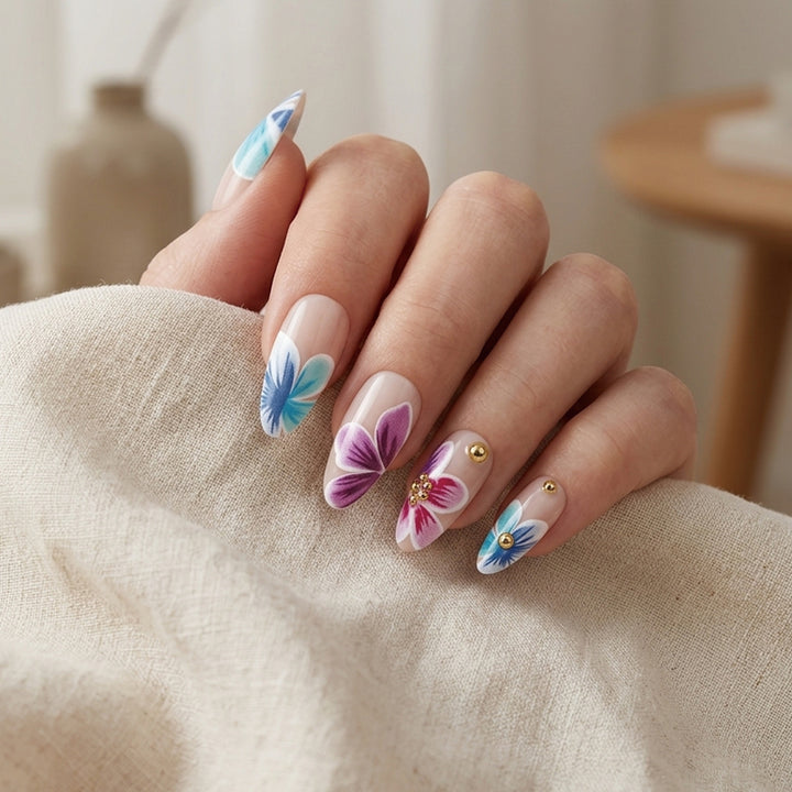 Artistic Floral Design Press-On Nails Kalsten