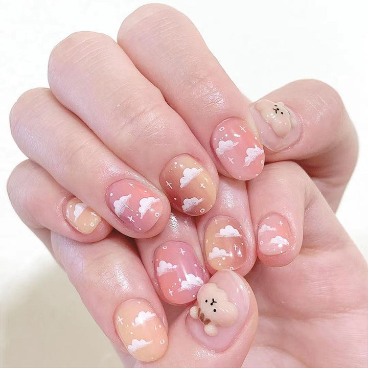 Artificial nail art with cloud design Kalsten