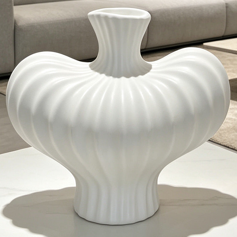 Sculpted Ribbed Decorative Vase Kalsten