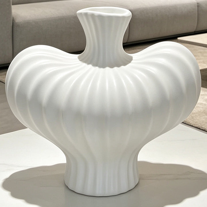 Sculpted Ribbed Decorative Vase Kalsten