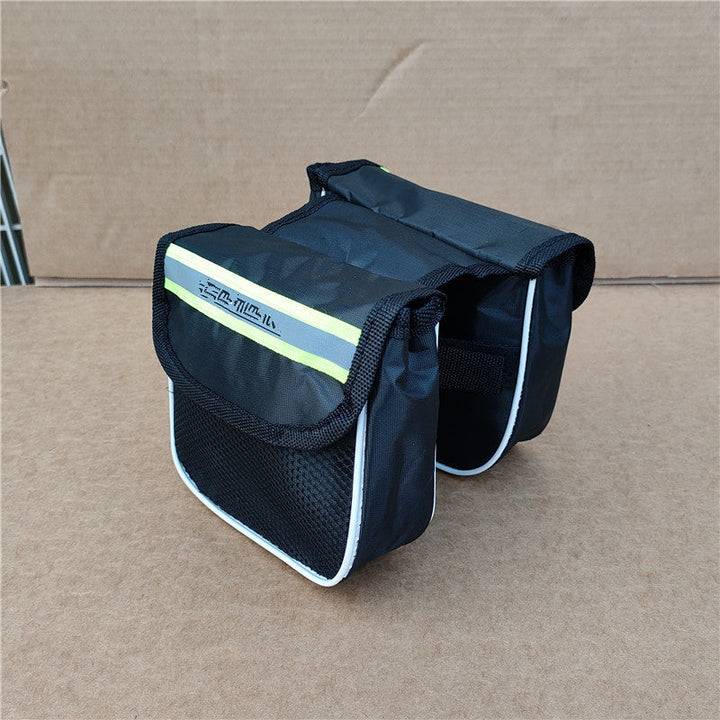 double bicycle saddle pannier bag with reflective strip water-resistant Oxford fabric Kalsten