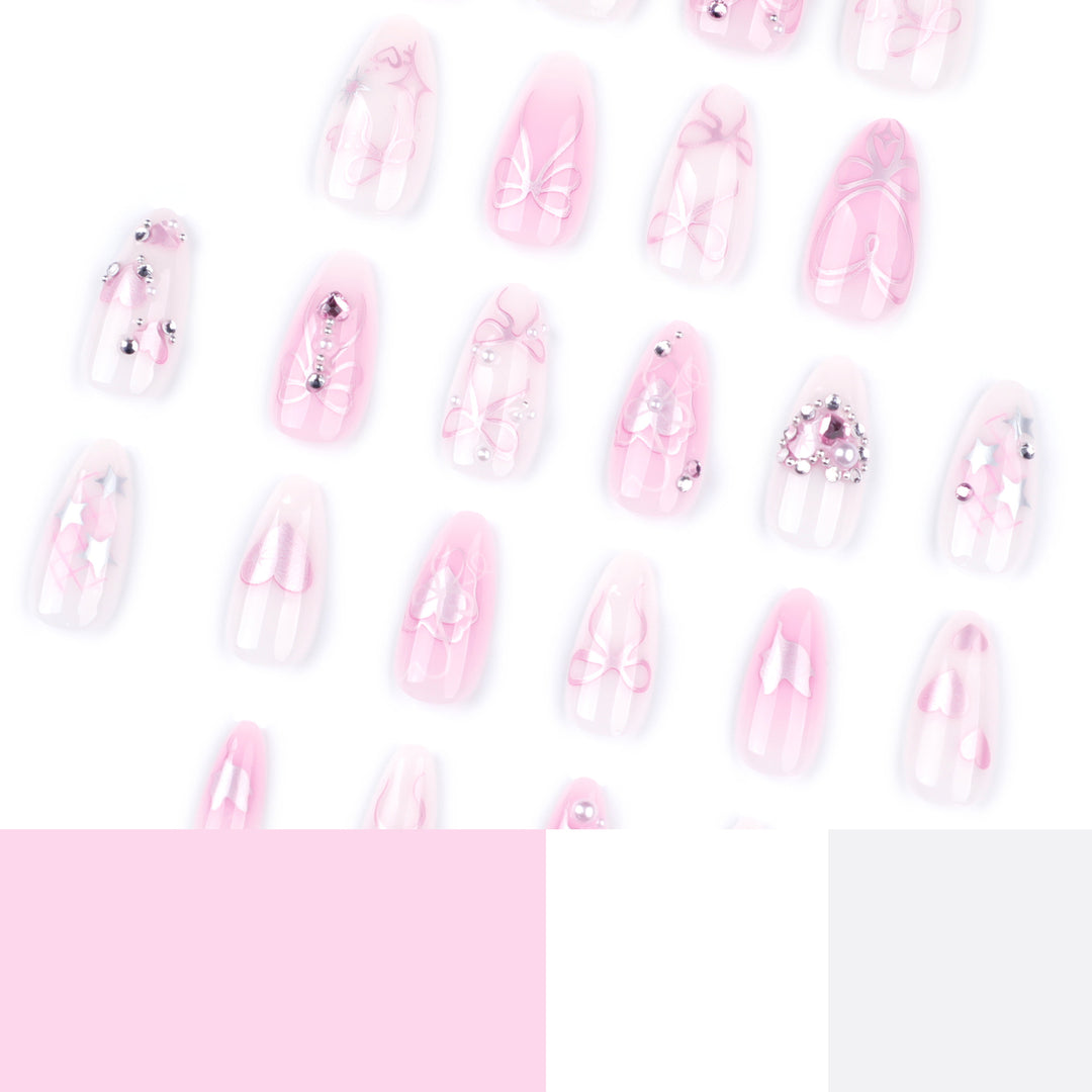 Artificial nail art with delicate jewelry design Kalsten