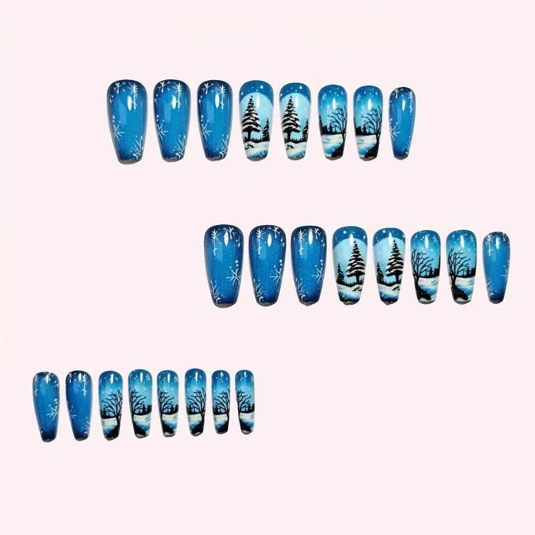 Artistic Winter Scene Nail Art