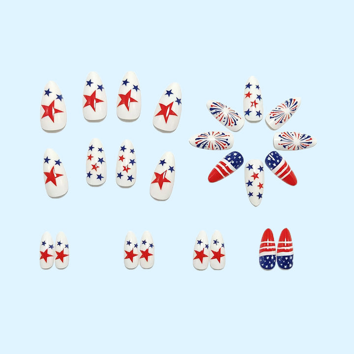 Creative artistic nails with patriotic motifs Kalsten