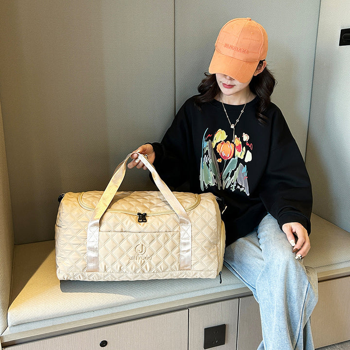 Quilted Multi-Pocket Sports Duffle Bag Kalsten