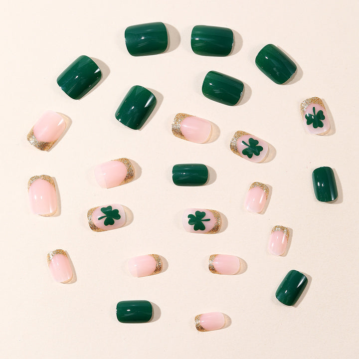 Festive Shamrock-Themed Nail Art Extensions Kalsten