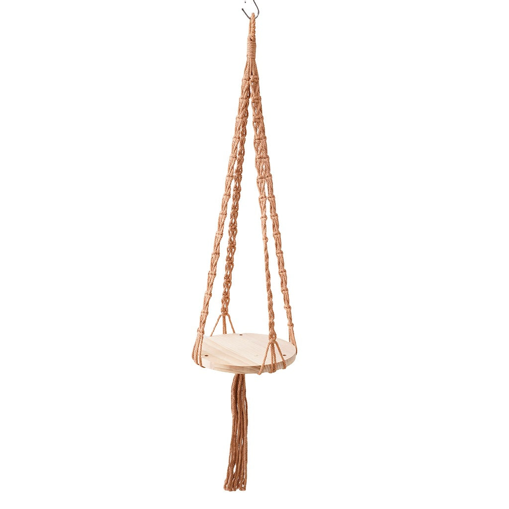 Macramé Hanging Wooden Shelf Kalsten