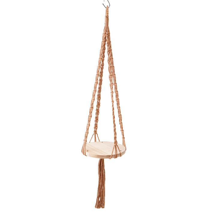 Macramé Hanging Wooden Shelf Kalsten