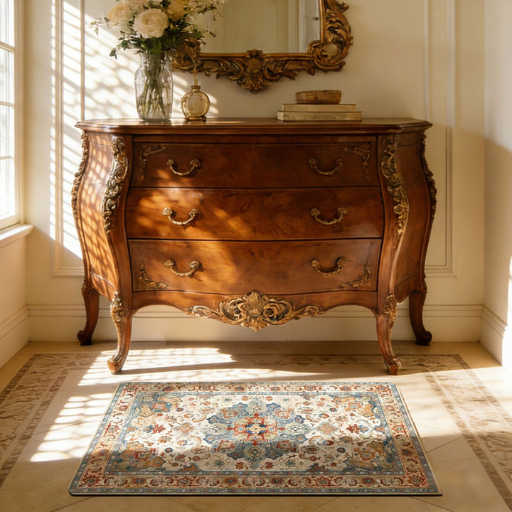 Elegant Floral Pattern Bath Mat Kalsten