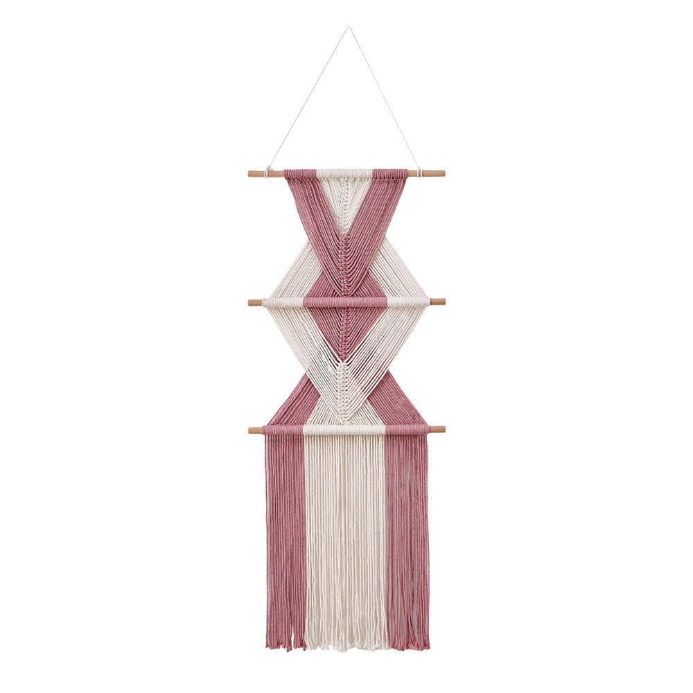 Macramé Wall Decor with Geometric Pattern Kalsten