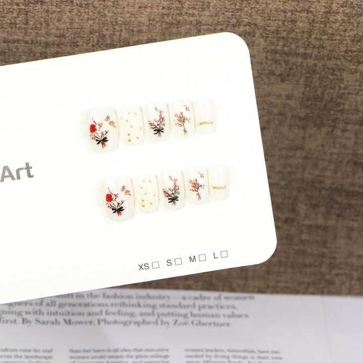 Floral Decorative Press-On Nail Art Set Kalsten