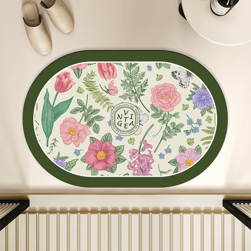 Floral-Themed Indoor Area Mat