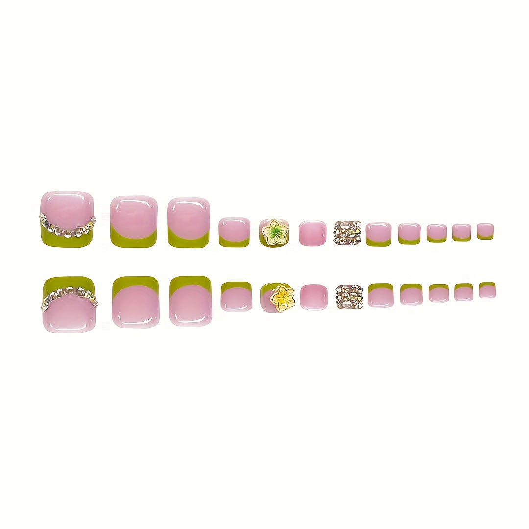Artistic Floral Press-On Nail Set Kalsten