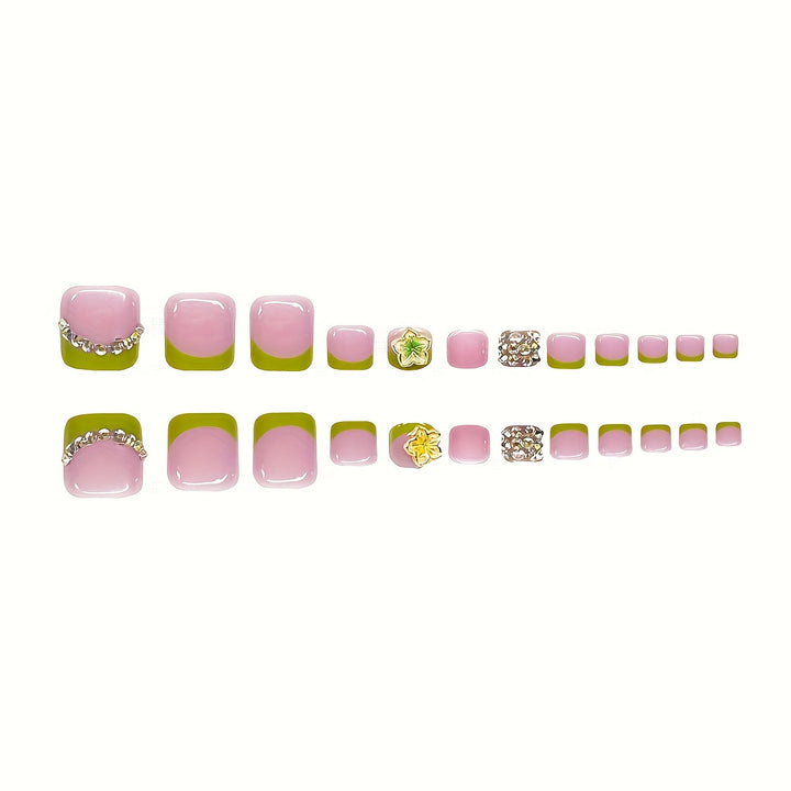 Artistic Floral Press-On Nail Set Kalsten