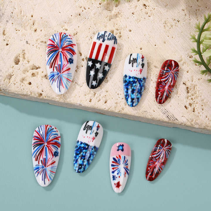Artificial nails with patriotic designs Kalsten
