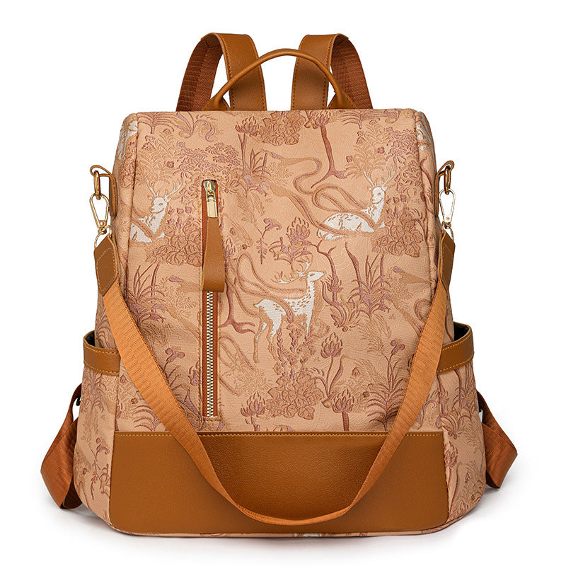 Elegant Floral Embossed Backpack Kalsten