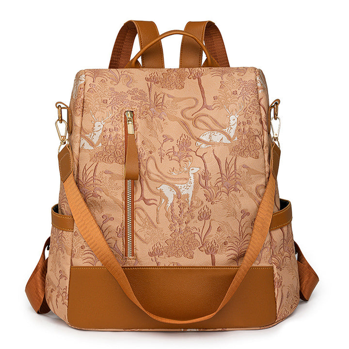 Elegant Floral Embossed Backpack Kalsten