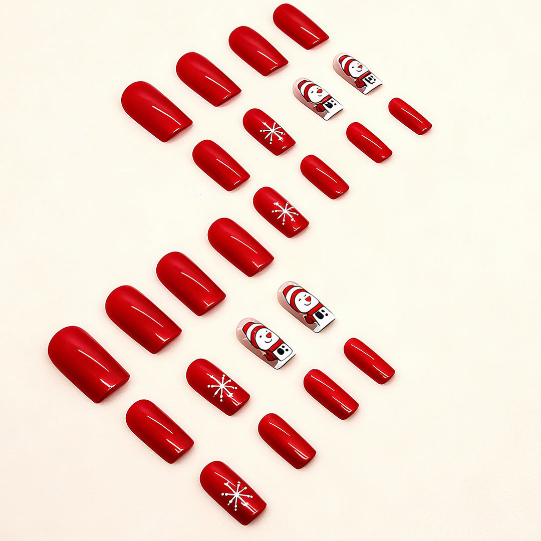 Festive artificial nails with snowman design Kalsten