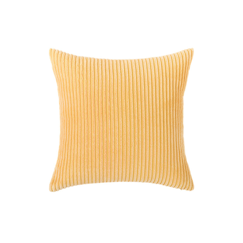Corduroy Ribbed Square Accent Pillow Cover with Deep-Channel Texture and Concealed Zipper