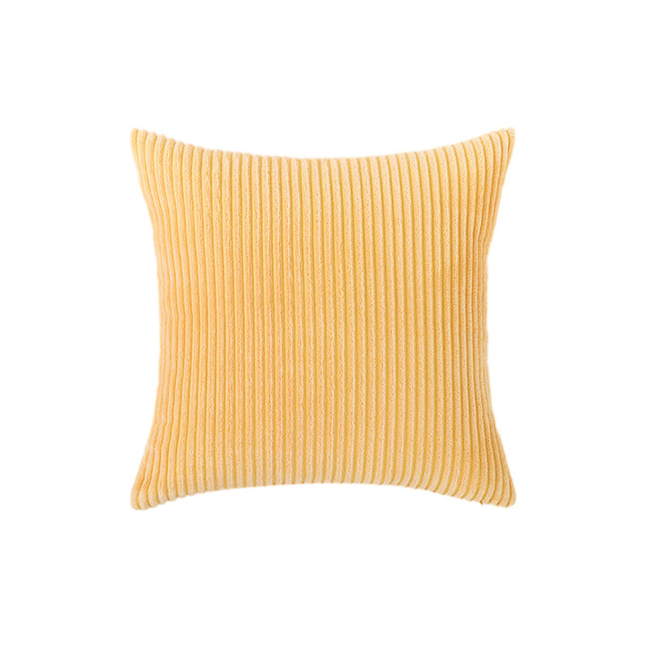 Corduroy Ribbed Square Accent Pillow Cover with Deep-Channel Texture and Concealed Zipper
