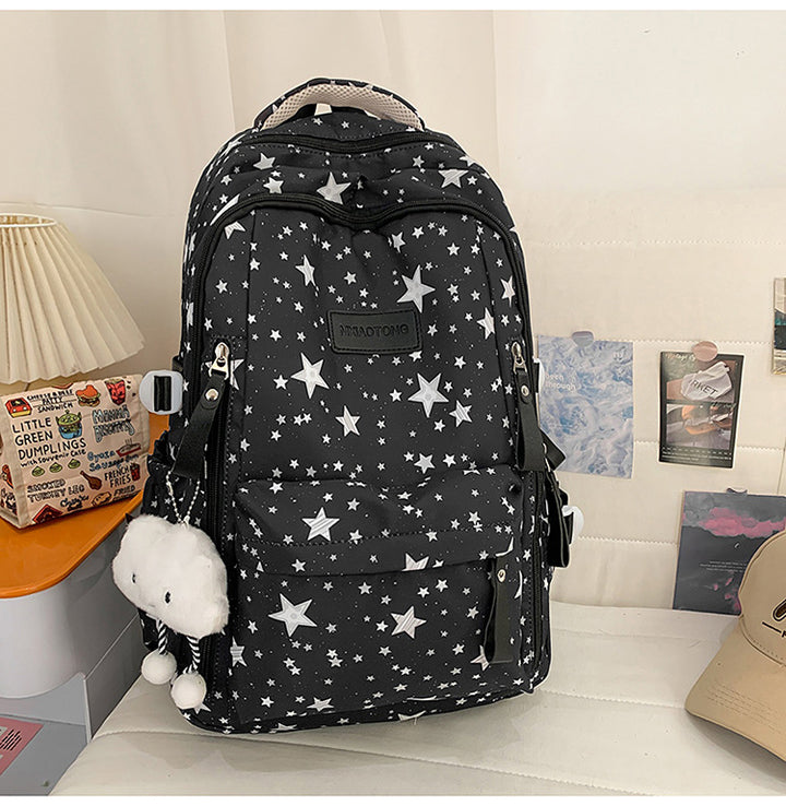Stylish Star-Printed School Backpack Kalsten