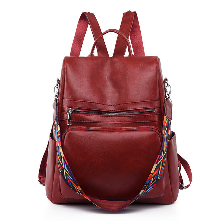 Stylish Versatile Leather Backpack