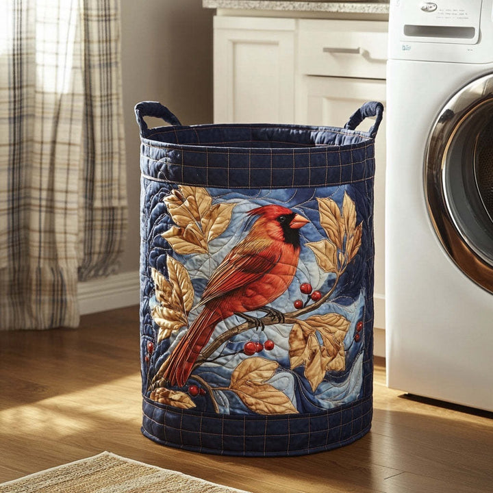 Quilted Decorative Laundry Storage Basket With Rope Handles Collapsible Fabric Organizer