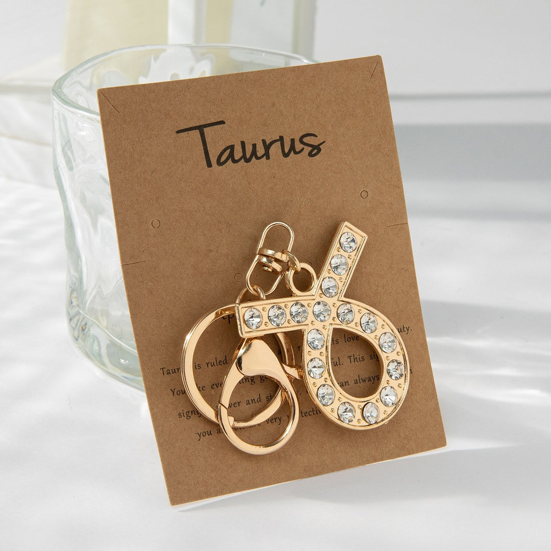 Keychain with Sparkling Bull Symbol Kalsten