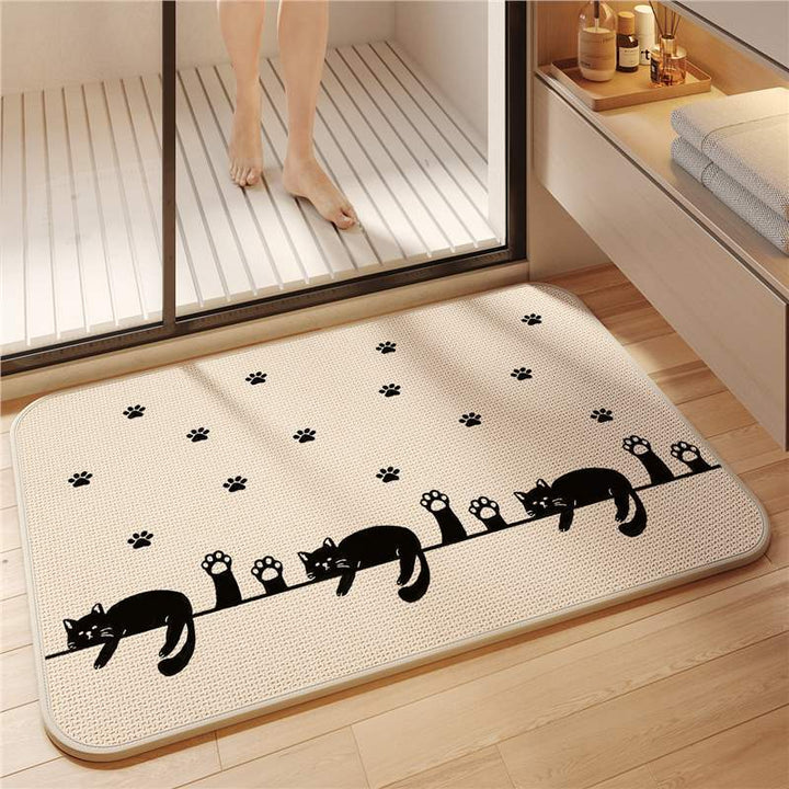 Non-Slip Cat-Themed Bath Mat