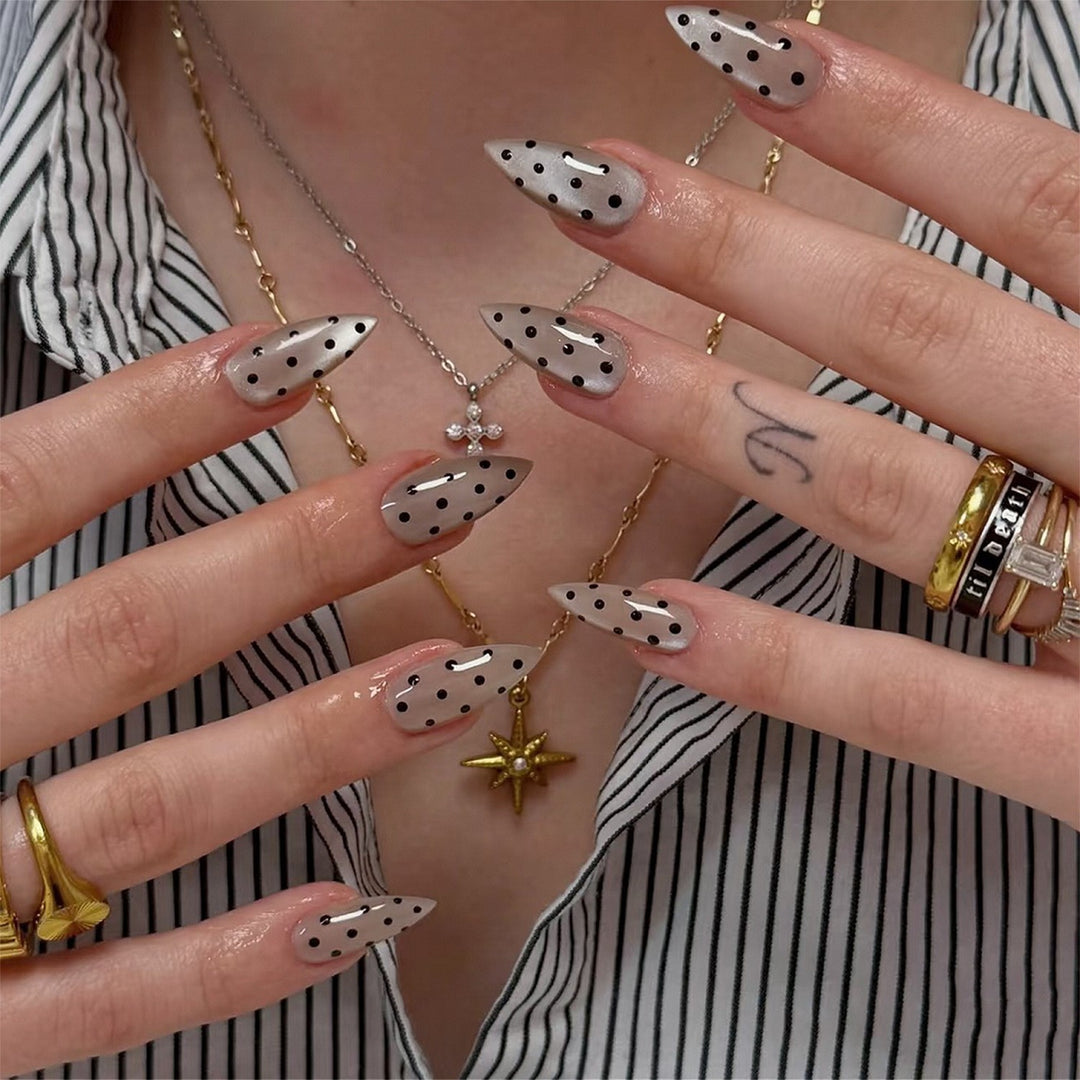 Artistic Polka Dot Press-On Nails Kalsten