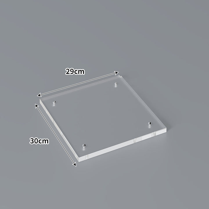 Large Wall-Mounted Clear Acrylic Floating Display Shelf Panel with Pre-Drilled Standoffs