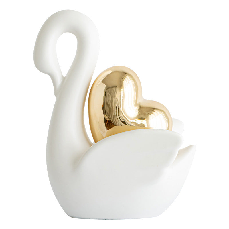 Elegant and romantic swans decorative figure Kalsten